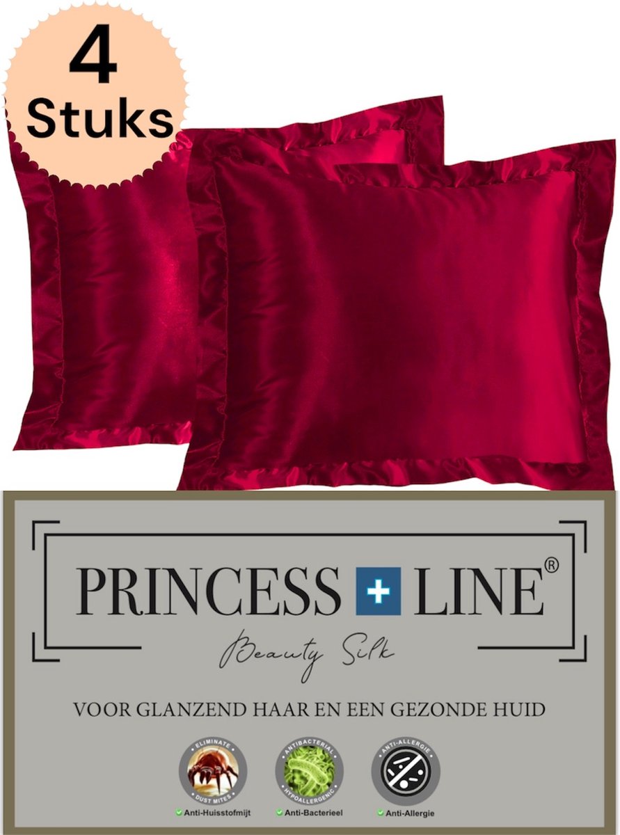 Princess Line Satijnen Beauty Silk Kussensloop - Zijden Zacht Set van 4 stuks