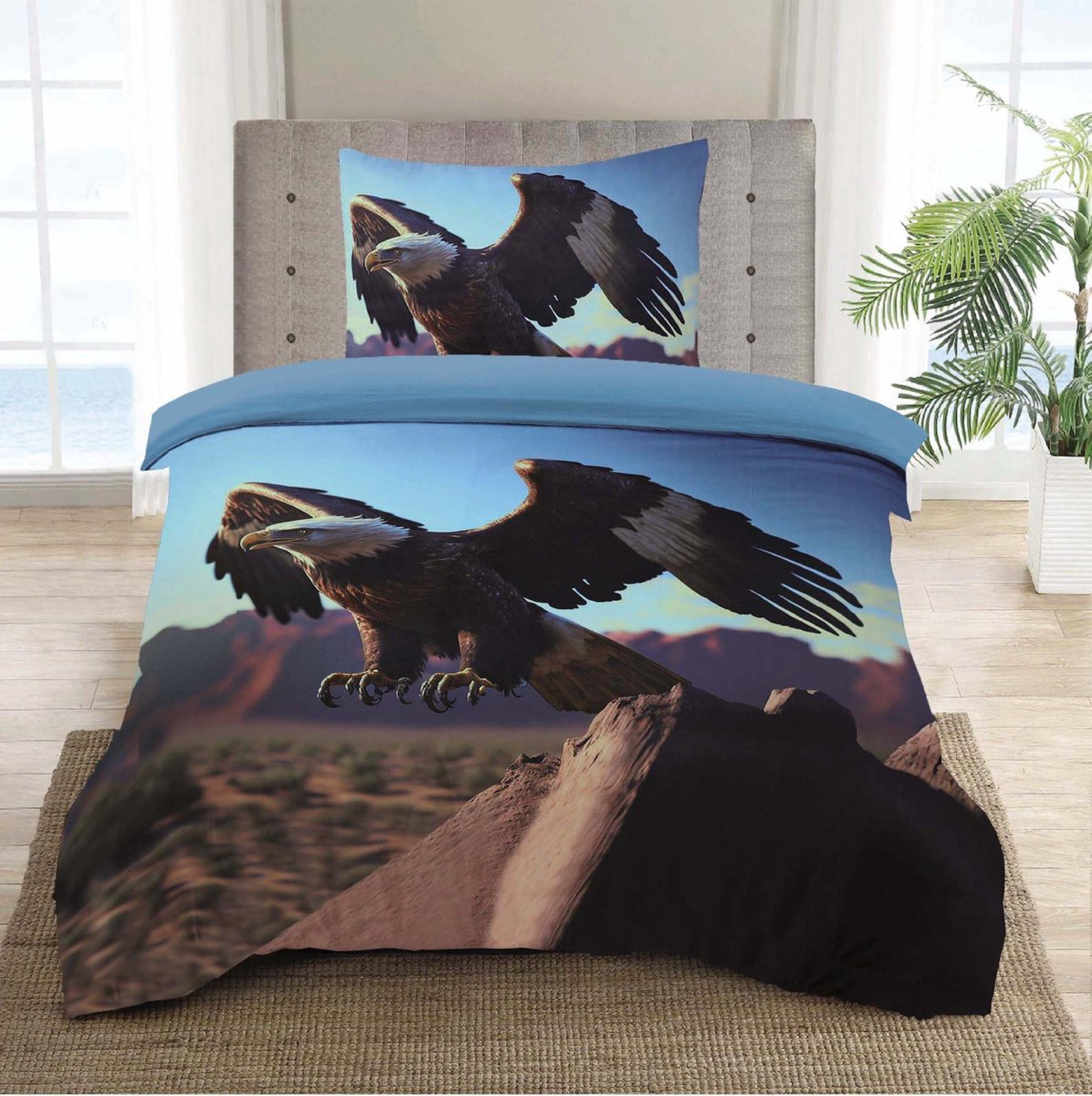 Dekbedovertrek Micropercal Eagle Eenpersoons +1 kussensloop