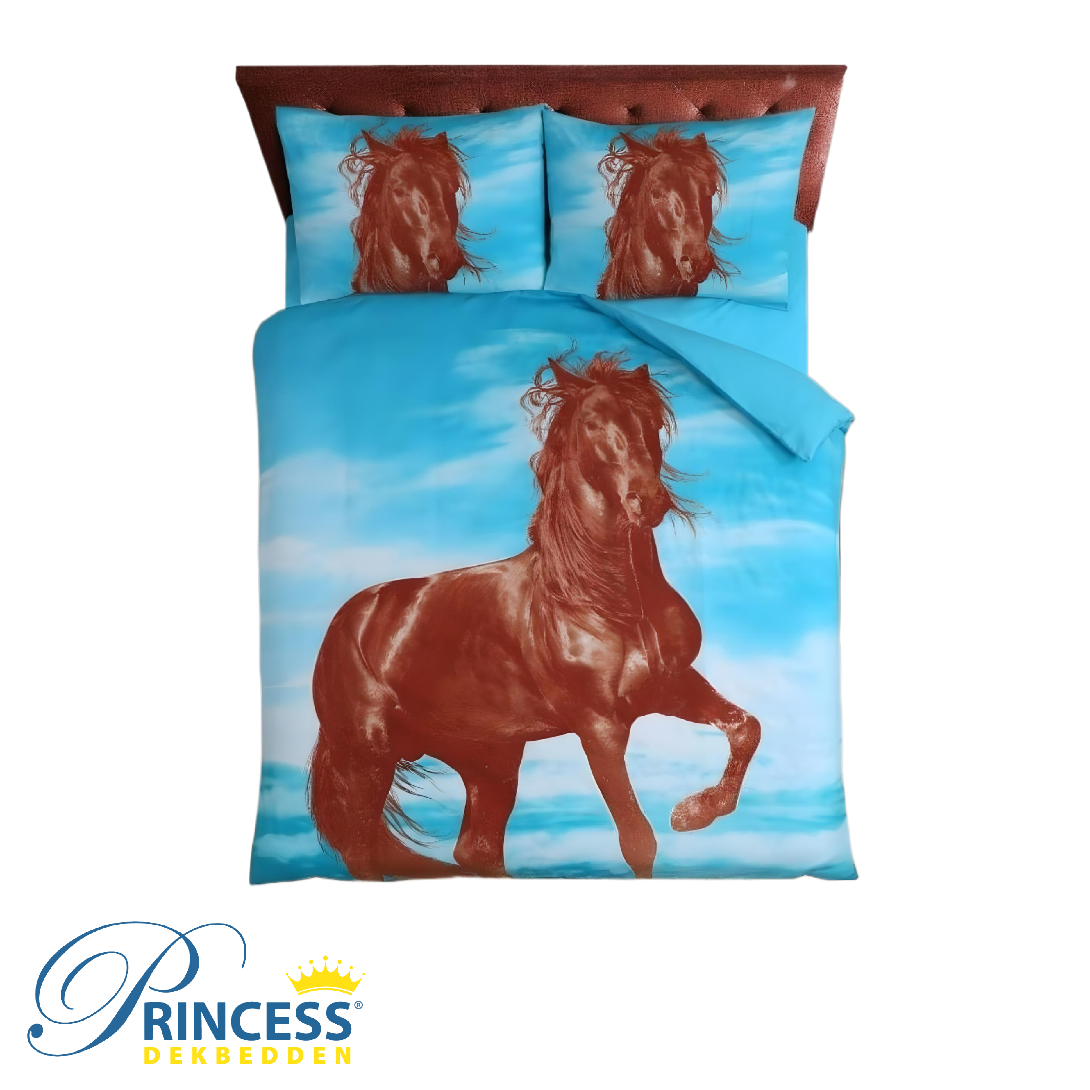 Dekbedovertrek Paarden Blauw