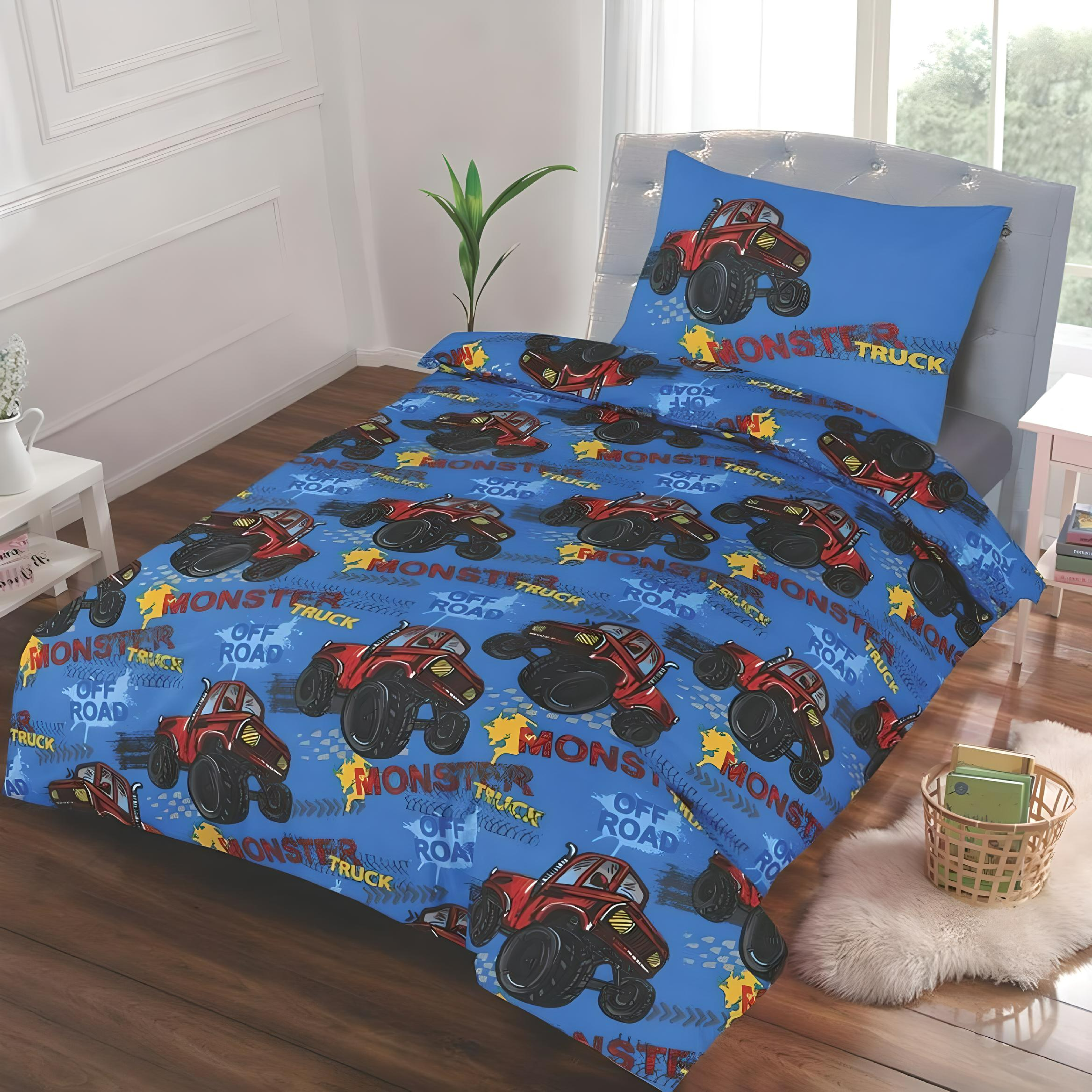 Monster Truck - Kinderdekbedovertrek + 1 kussensloop