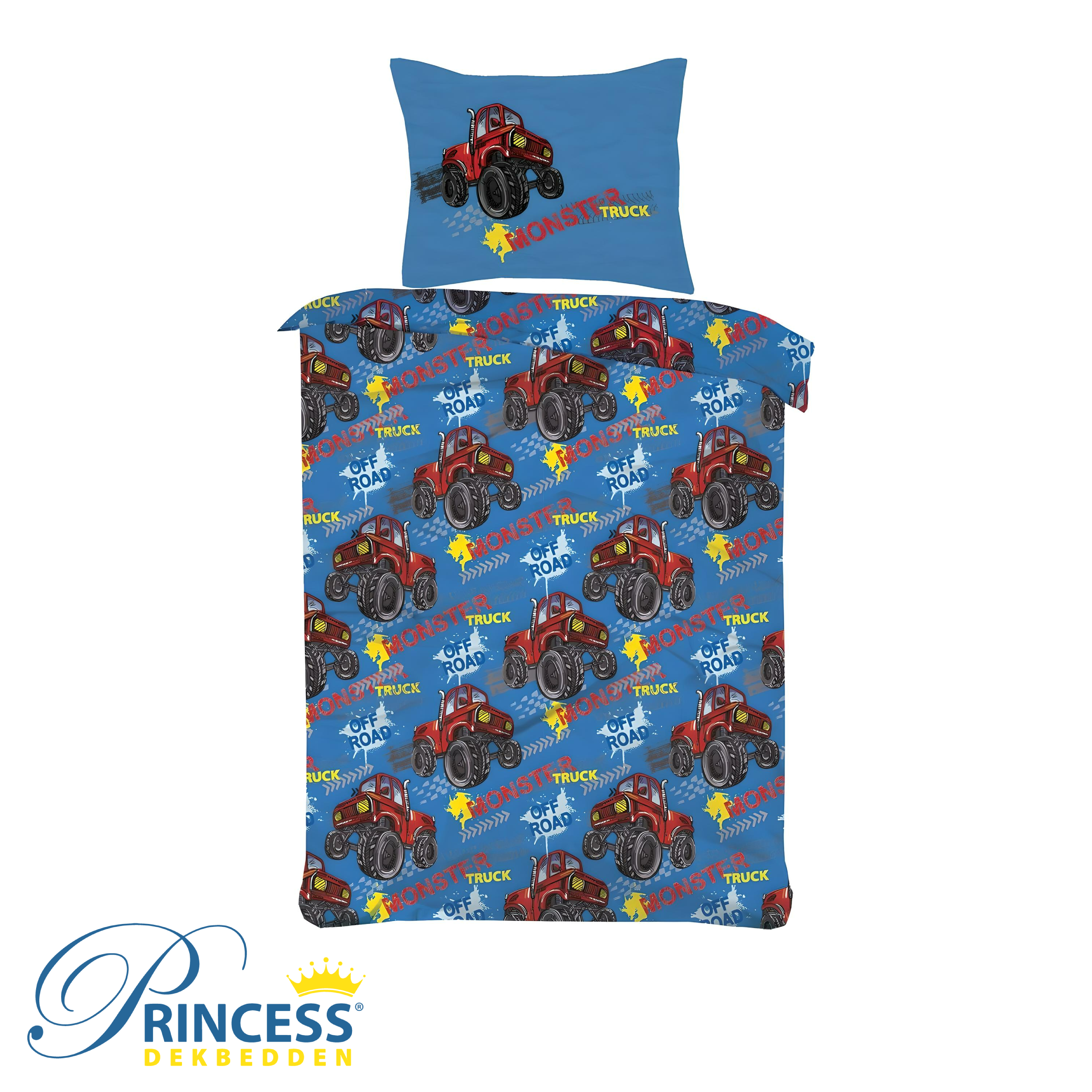 Monster Truck - Kinderdekbedovertrek + 1 kussensloop