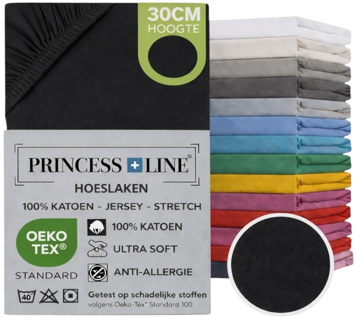 Princess Line - Comfortabel Ultra Soft Hoeslaken Zwart
