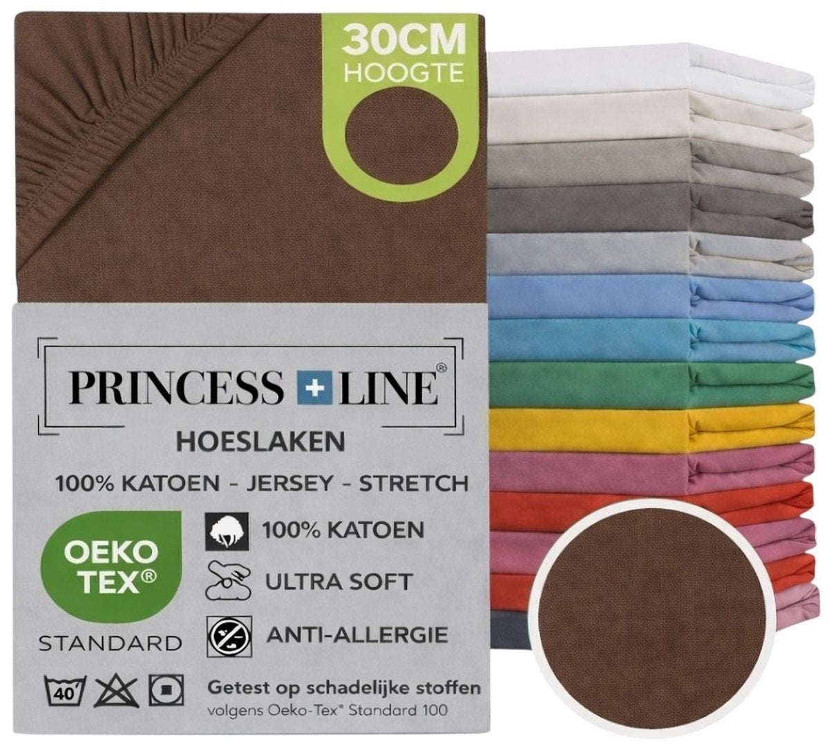 Princess Line - Comfortabel Ultra Soft-Hoeslaken Donkerbruin