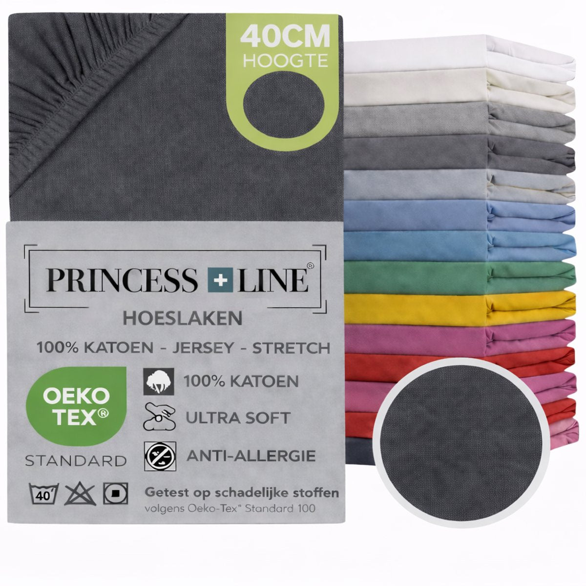 Princess Line - Comfortabel Ultra Soft-Hoeslaken Antraciet