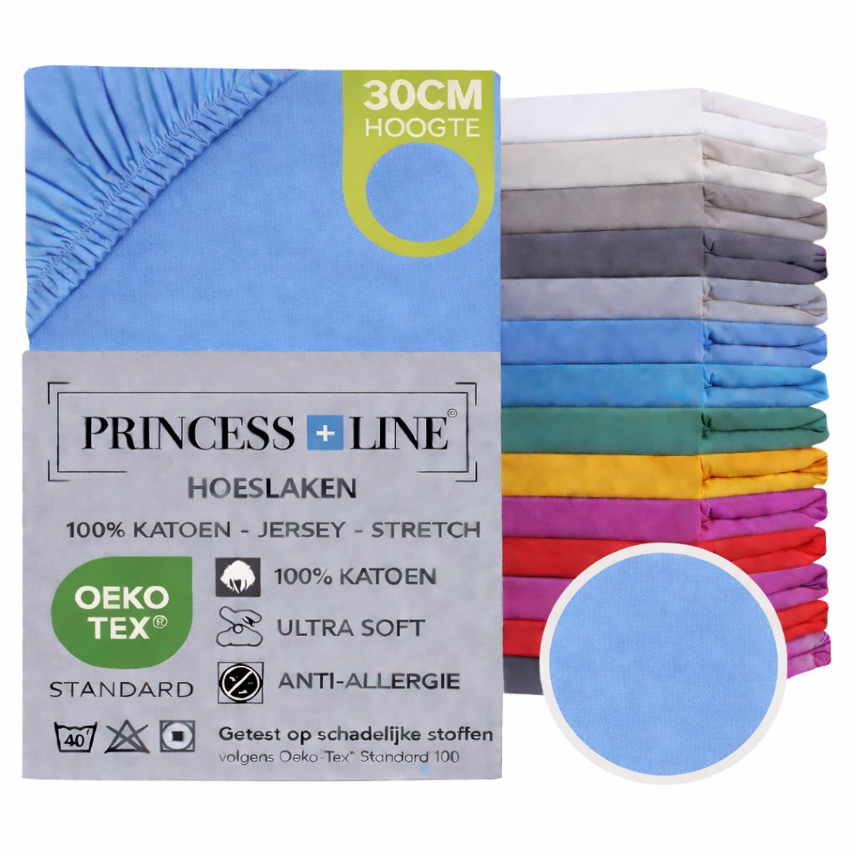 Princess Line - Comfortabel Ultra Soft Hoeslaken Licht Blauw