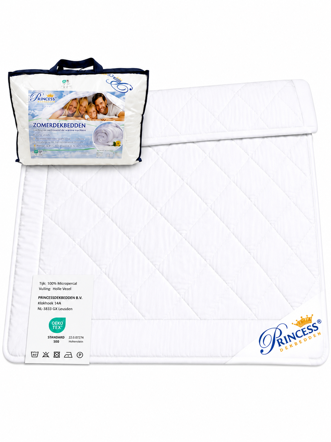 Princess Dekbedden UltraSOFT Zomerdekbed Extra Lang - Micropercal - Anti-allergisch - Wasbaar - Wit